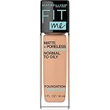 Maybelline New York Fit Me Matte + Poreless Liquid Foundation Makeup, Natural Buff, 1 fl; oz; Oil-Free Foundation (K1841300)