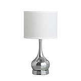 Ore International HBL2122 18.75'in Corrine Polished Silver Mid Century Table Lamp