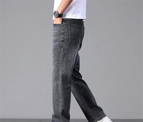 Mens Jeans Spring Summer Elastic Loose Straight Trendy Denim Trousers Lightweight Comfortable Pants2