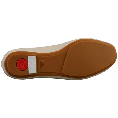 Fitflop Damskie płaskie baleriny z delikatnej skóry metalicznej, BEŻOWY, 6 UK Narrow