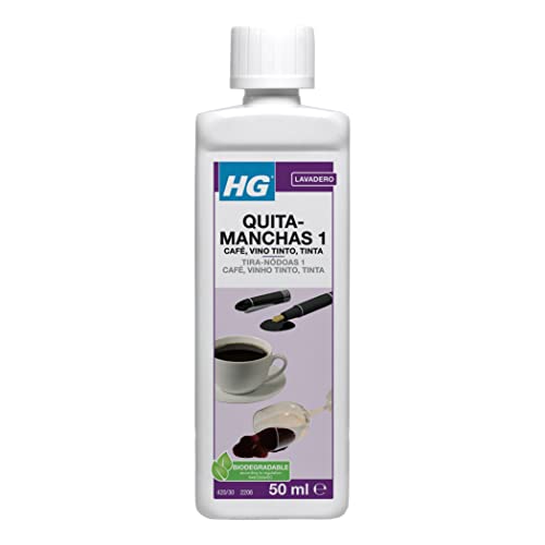 HG Limpiador Manchas de nr. 1 para Café, Vino o Tinta en Ropa y Textil, 50 ml