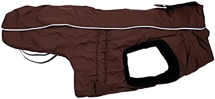JEGGO Zipback, kälteabweisender Winter-Hundemantel, Wasser- und Winddicht, atmungsaktiv, optimale Passform, mit durchlaufendem Reißverschluss für leichtes An- und Ausziehen (Braun, 28 cm)