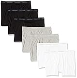 Calvin Klein Calzoncillos de algodón Megapack para hombre, 2 blancos, 2 grises, 3 negros, Small