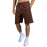 SMILODOX Herren Shorts Davin - Kurze Hose im Oversize fit mit Tunnelzug, Größe:L, Color:Braun