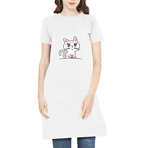 Image of Pooplu Women's Regular Fit Knee Length Unicorn Baby Cotton Printed Round Neck Half Sleeves Multicolour Pootlu Tshirt. One Piece, Knee Long, Three Fourth Tops, Trending Pootlu Tees and Tshirts