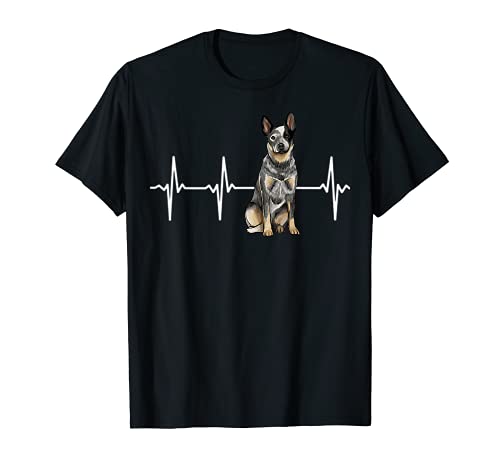 Australian Cattle Dog Heartbeat Dog Lover T-Shirt, Black