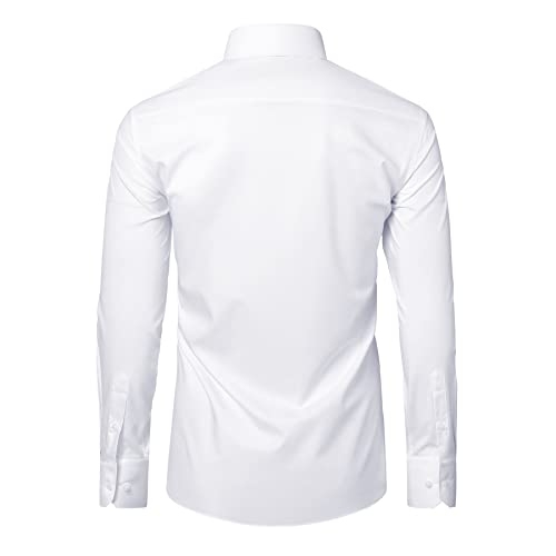 Men's Dress Shirt Stretch Formal Shirt Business Casual Cutaway Collar Long Sleeve Convertible Cuffs Solid3