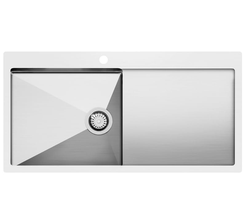 Edelstahlspüle Gurari LUN101M-L Einbau Spüle 1000 x 510 mm, Stainless steel, Rechteckiger,