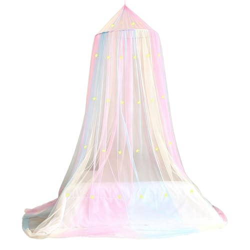 Ciel de lit pour enfant contre la peur du noir avec étoiles brillantes dans la nuit