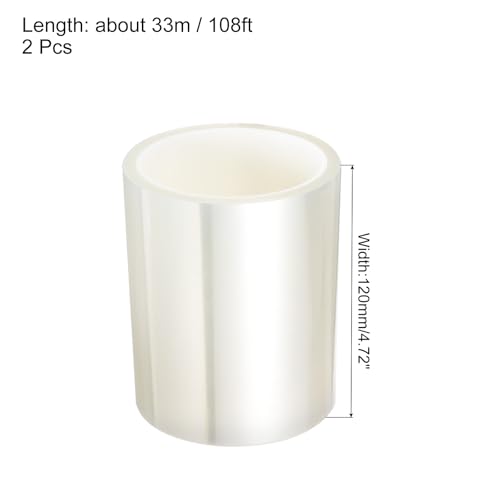 Image of uxcell Clear Heat Tape, 2 Rolls 120mmx33m 108ft High Temperature Heat Resistant Tape for Sublimation,Heat Vinyl Press,Heat Transfer, Circuit Board, No Residue