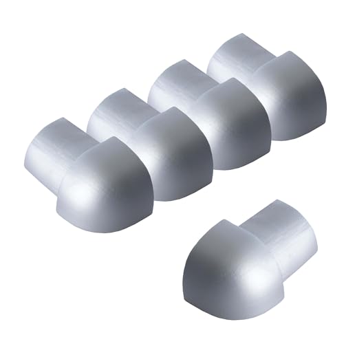 5X Dalsys Outer Corner for Tile Trim 12,5mm Aluminium (anodised) Quarter Circle Profile Glossy Chrome