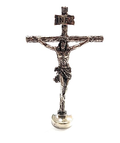 Crucifijo sobremesa con baño de plata de 5µm