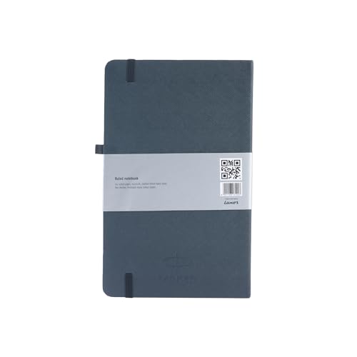 Image of Parker Premium Hardbound Notebook, Grey, Leather Finish, 174 Ruled Pages, 80 GSM Ivory Paper - Ideal for Office, Professional & Personal Use