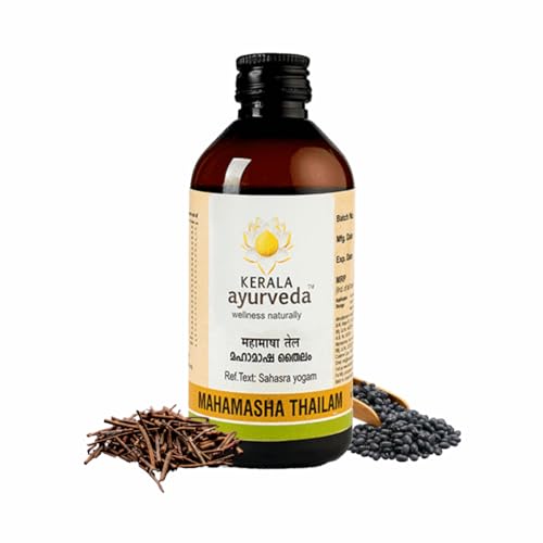 Kerala Ayurveda Mahamasha Thailam - Ayurvedic Massage Oil for Body - Relaxes Joints, Maintains Normal Movement of Body & Supports Healthy Blood Circulation, 6.8 Fl Oz