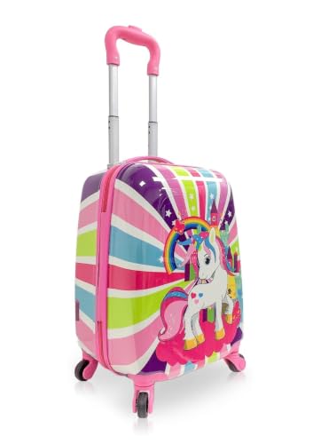 Image of ADSON Abs Kids Trolley 360 Rotating Luggage 360 Degree Wheels Princess Non-Breakable 20 Inch Kids Hardsided Suitcase with 4 Wheels, 360 Degree Wheel Travel Trolley Bag