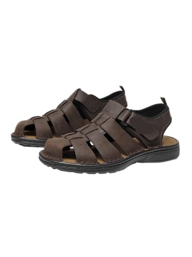 Sandales de sport en cuir de vachette homme marche extérieur et plage