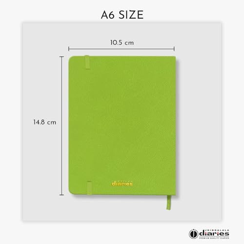 Image of Jhingalala Diaries - Hardbound Leather Cover Pocket Size Corporate Executive Diary Notebook I Pocket Diary For Men and Women I A6 Size I 80gsm Paper I 192 Ruled Pages (Parrot Green)
