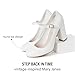 J.Adams Skippy Round Toe Chunky High Heel Mary Jane Pumps for Women – Adjustable Strap Dress Shoes, Comfortable Block Heels for Work, Party, or Wedding
