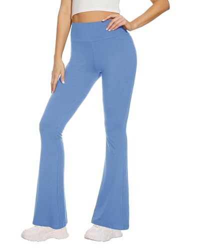 Sundwudu Black Flare Yoga Pants for Women - Soft High Waist Bootcut Leggings Tall & Long Bootleg Pants for Women