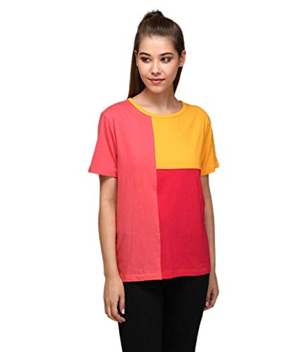 Image of KOTTY Women's Color Block Regular Fit T-Shirt