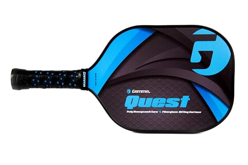 GAMMA Quest Pickleball Paddle with Poly Honeycomb Core, Fiberglass Composite Surface, Honeycomb Grip, Durable Pickleball Paddle for Beginners, Professionals - Premium, Lightweight