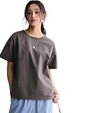 [ニッセン] 全方向ストレッチ軽量バックタック半袖Tシャツ(吸汗速乾・UVカット・接触冷感・抗菌防臭) 大きいサイズ有 チャコールグレー S