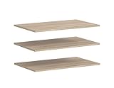 xonox.home – Einlegebodenset 77x2x33 cm in Sonoma Eiche Nachbildung – 3-teiliges Set aus Regalböden zur individuellen Schrankeinteilung – Zusätzliche Ablageflächen in natürlicher Holzoptik