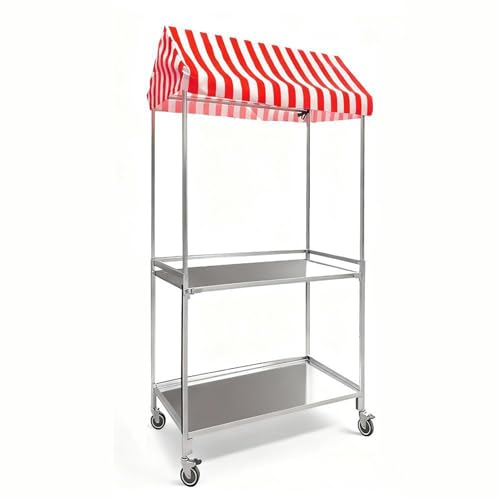 Carrito de comida portátil para eventos al aire libre, fácil instalación y diseño práctico, ideal para mercados y festivales