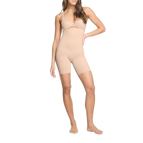 SPANX ASSETS High-Waist Mid-Thigh Short - Seamless Shapewear - Ultra-Firm Compression - Thigh & Tummy Control - Naked - Large