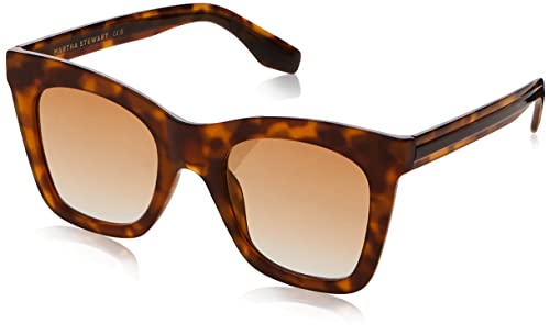 Martha Stewart Women's Ms104 Classic Uv400 Protective Square Cat Eye Sunglasses-Timeless Gifts for Her, 50mm