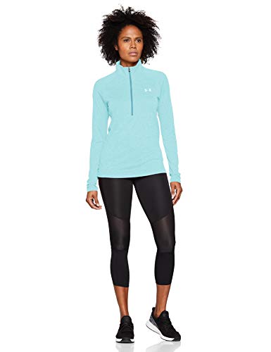 Under Armour Women's Tech Twist ½ Zip Long Sleeve Pullover , Blue Haze (426)/Metallic Silver , Small