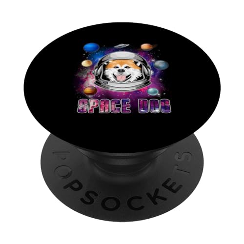 Astronaut Akita Inu Dog In Space Galaxy Funny Puppy Lover PopSockets PopGrip Intercambiable