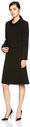 Amazon Co Jp アオキ Aoki 取り外しリボン付き ラウンドカラージャケット 7分袖ワンピース アンサンブル ブラックフォーマル 礼服 S170sv25 クロ 13 服 ファッション小物