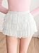 Women's Y2K Ruffle Mini Shorts Lace Sexy Bloomers Lolita Layered Skirt Cute Sweet Pettipants White