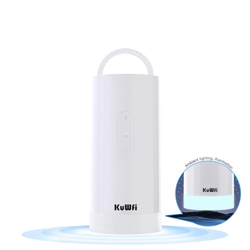 KuWFi Unlocked 4G+ LTE CAT6 Outdoor Mobile WiFi Hotspot, Dual-Band Portable Router with 10000mAh Battery for RV, Boat, Camping & Fishing, Support T-Mobile AT&T