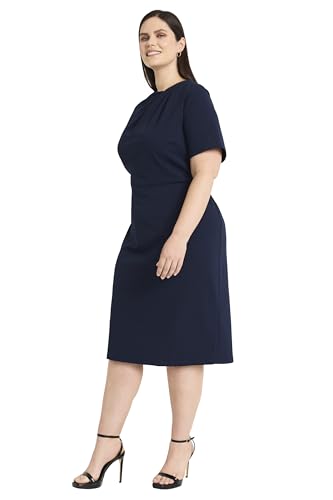Maggy London Chic Asymmetric Crew Neck Short Sleeve Below The Knee Womens Dresses4