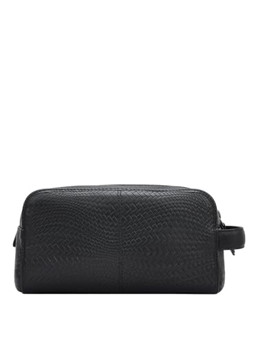 Image of Da Milano Genuine Leather Black Multi Pouch (10014A)