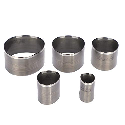 5Pcs Leather Punch Die Set Egg-Shaped Hollow Punching Cutter High Carbon Steel Punch Die Tools Wallet Tools Leather Working Supplies for DIY Bag Belt Wallet