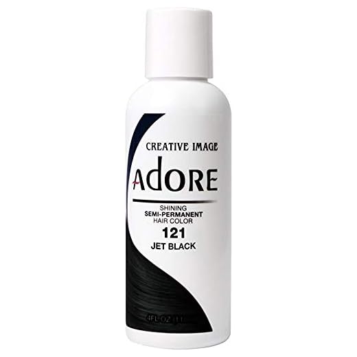 RINSE OUT SEMI-PERMANENT HAIR COLOUR JET BLACK(121) 118ML by Adore