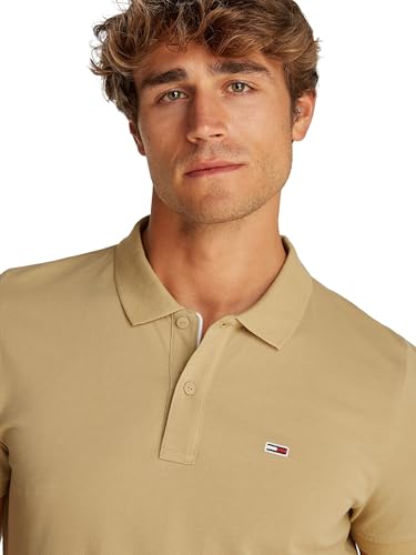 Tommy Jeans TJM Slim Placket Polo EXT S/S Polo Men's, Beige (Relic Tan), XXL – Ansicht 3