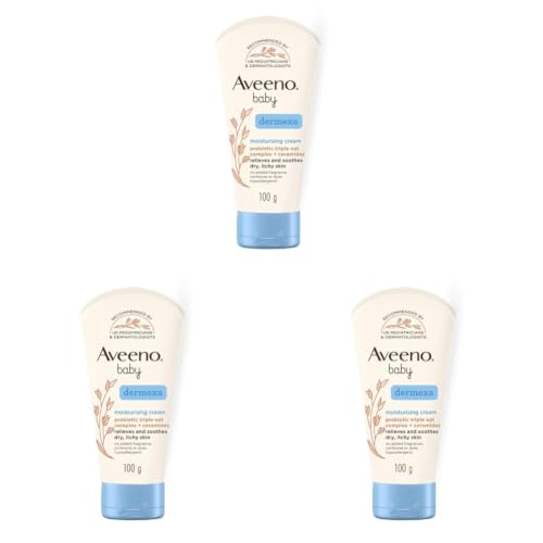 Image of Aveeno Baby Dermexa Moisturising Cream 100G With Triple Oat Complex And Ceramides To Soothe And Relieve Dry, Itchy, Sensitive Skin|Us Pediatrician Recommended|No Added Fragrance, Cortisone Or Dyes