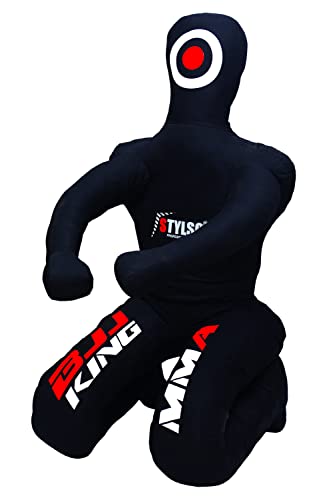 Stylso Wrestling Dummy Grappling Dummies - Bjj Dummy Mma Judo Karate Fighting Training Jujitsu Dummy Un-Filled Throwing Punching Practice Jiu Jitsu Dummy - Sitting - (Black) #TOP6