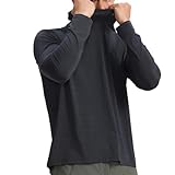 Sudadera con Capucha Ligera para Verano para Hombres, Protección UV, Camiseta Deportiva de Manga Larga UPF 50+, Camisetas para Gym Transpirables al Aire Libre, Elástica, Ropa Deportiva,Negro,L