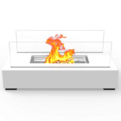 Regal Flame Indoor Outdoor Utopia Ventless Tabletop Portable Bio Ethanol Fireplace - White