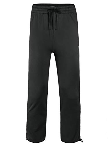 BALEAF Youth Boy's Athletic Fleece Pants Zip Pocketed Warm Sweatpants Black Size XS