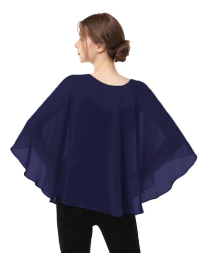 Capes for Womens Casual chiffon shawl Casual Chiffon Cape Sheer cape shawls and wraps Poncho Capelets Cover Up4