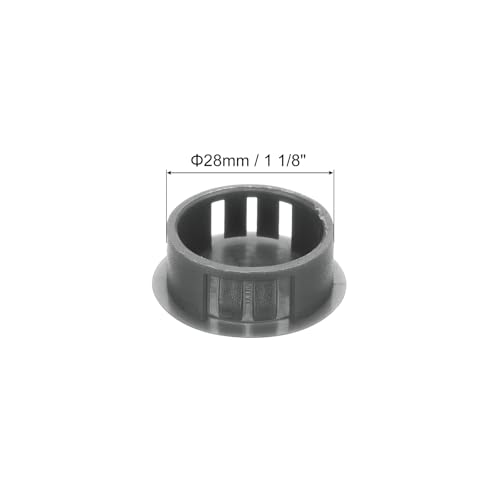 Image of MECCANIXITY 64PCS 28mm(1 1 /8 inch) Dark Grey Plastic Hole Plugs, Flush Type Panel Hole Plugs Insert End Caps for Locking Hole Tubes Furniture Cabinet