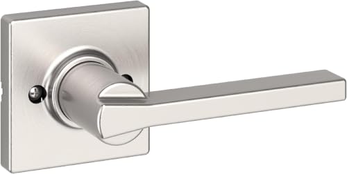 Image of Kwikset Casey Dummy Door Handle, Single Sided Lever for Closets, French Double Doors, and Pantry, Satin Nickel Non-Turning Reversible Interior Push /Pull Lever, with Microban Protection (Pack of 10)