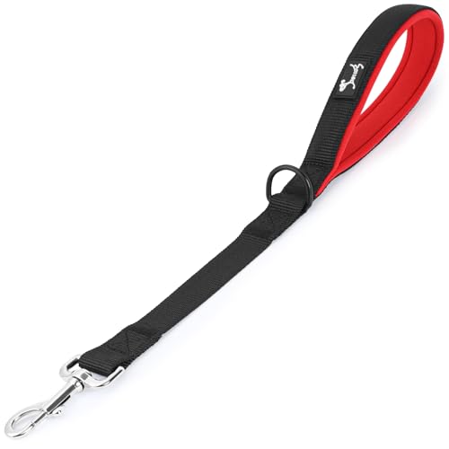 PETTOM Louvra Guinzaglio Corto per Cani, Guinzaglio Nylon con Manico Imbottito per Addestramento Camminare, Lunghezza 46cm