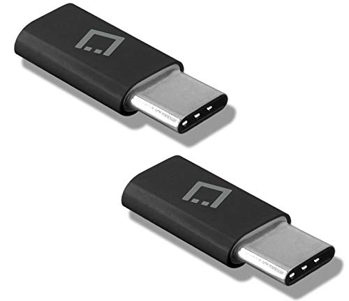 Micro USB to USB Type-C Adapter Converter Black Pack of 2 Compatible with ZTE Blade Max View